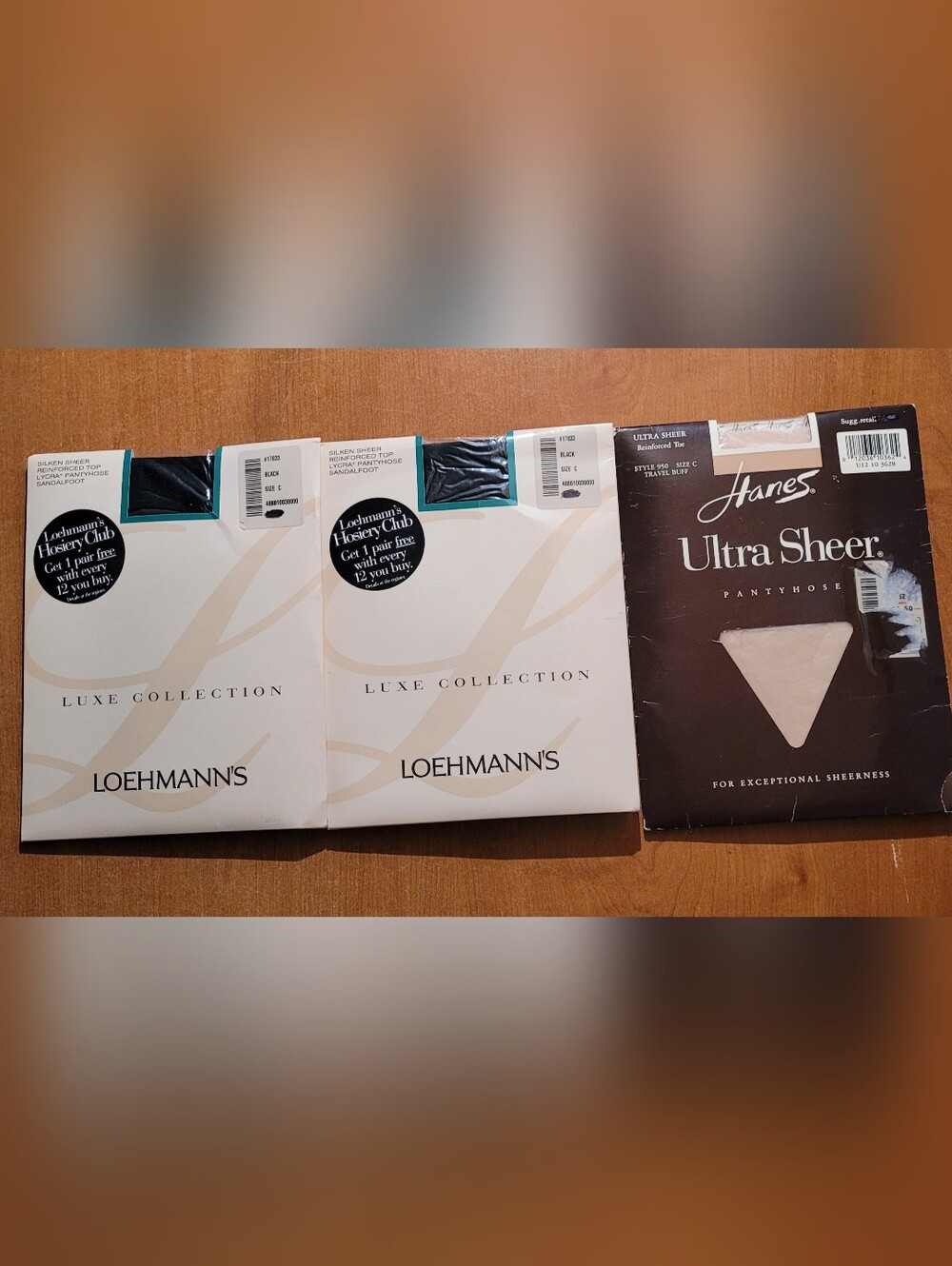 Loehmann's & Hanes Collection Hosiery Lot Of 3 NWT Size C